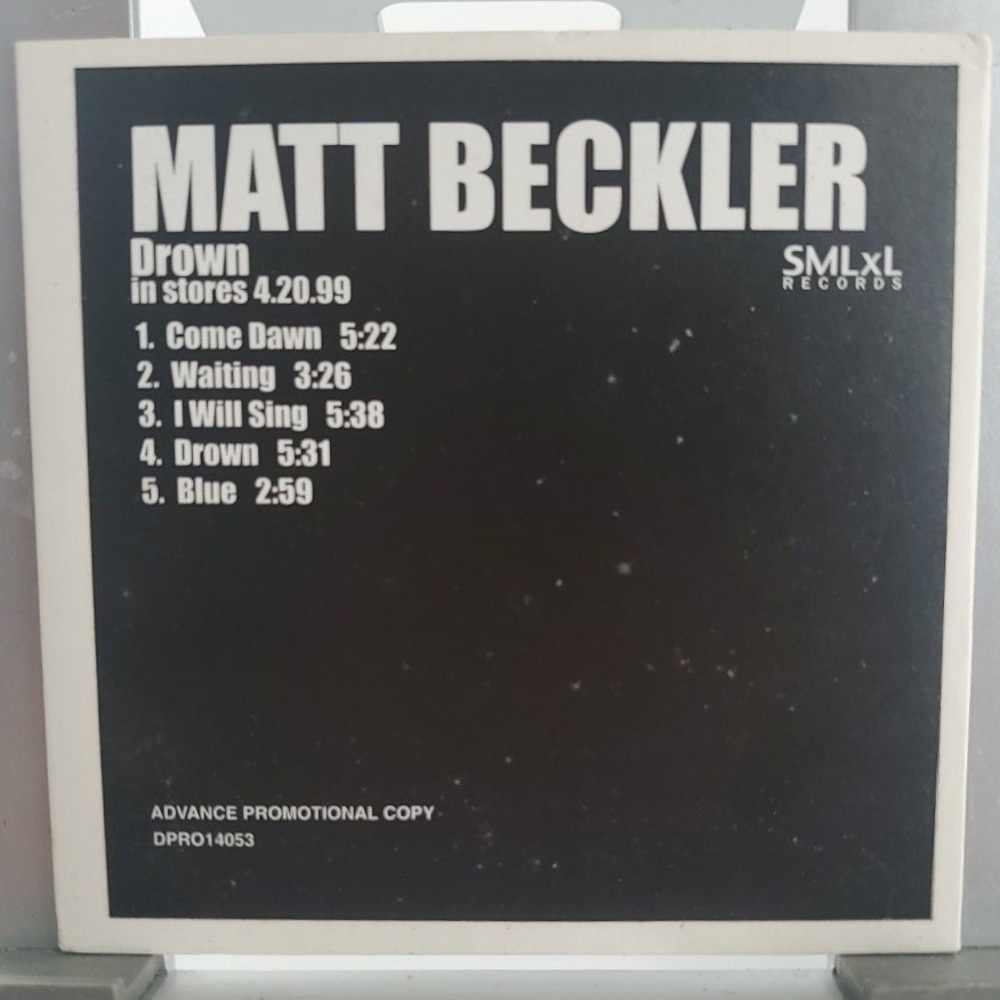 Matt Beckler Drown EP CD Promo 1999 Black‎ Excellent SMLxL Records DPRO14053